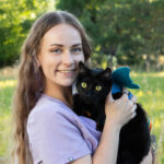delaney with pet cat